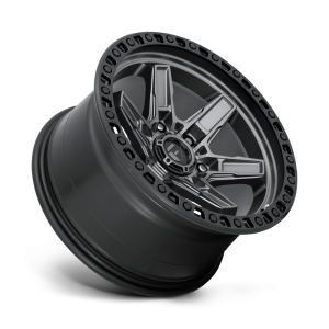 17" FUEL WHEELS D698 KICKER 6 ANTHRACITE CENTER WITH BLACK LIP OFF-ROAD RIMS - Image 2