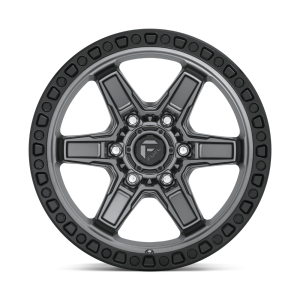 17" FUEL WHEELS D698 KICKER 6 ANTHRACITE CENTER WITH BLACK LIP OFF-ROAD RIMS - Image 3