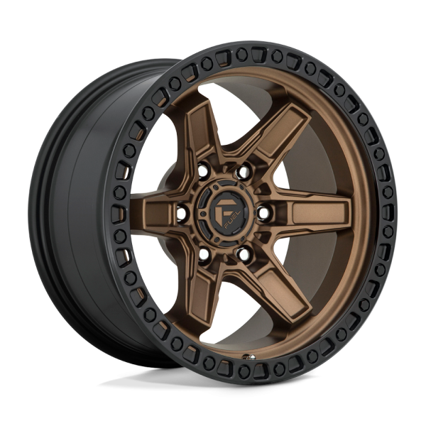 17" FUEL WHEELS D699 KICKER 6 BRONZE CENTER WITH BLACK LIP OFF-ROAD RIMS