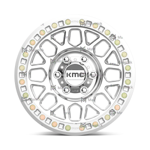 20" KMC WHEELS KM234 GRANADE DESERT BEADLOCK MACHINED FINISH RIMS - Image 2