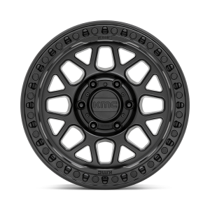 20" KMC WHEELS KM549 GRS MATTE BLACK GLOSS BLACK LIP FINISH RIMS - Image 2