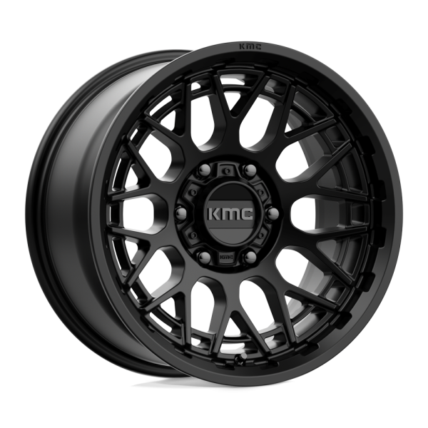 18" KMC WHEELS KM722 TECHNIC SATIN BLACK FINISH RIMS