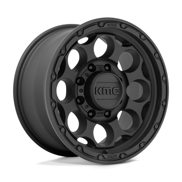 18" KMC WHEELS KM541 DIRTY HARRY TEXTURED BLACK FINISH RIMS