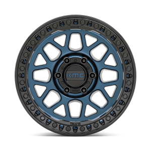 20" KMC WHEELS KM549 GRS MIDNIGHT BLUE W| GLOSS BLACK LIP FINISH RIMS - Image 2