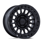 18" KMC WHEELS KM522 IMS MATTE BLACK GLOSS BLACK LIP FINISH RIMS