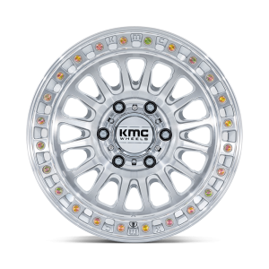 18" KMC WHEELS KM522 IMS GLOSS SILVER MACHINED FACE FINISH RIMS - Image 2