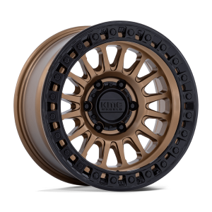 18" KMC WHEELS KM522 IMS MATTE BRONZE W/GLOSS BLACK LIP FINISH RIMS