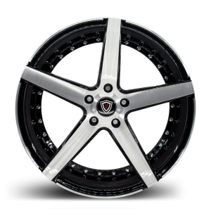 20" MARQUEE WHEELS M3226 GLOSS BLACK BRUSHED MACHINED FINISH RIMS - Image 2
