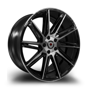 20" MARQUEE WHEELS M4617 GLOSS BLACK MACHINED FINISH RIM