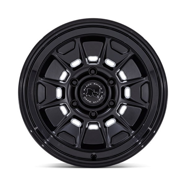 18" BLACK RHINO WHEELS MONDO BR021 MATTE BLACK FINISH GLOSS BLACK LIP FINISH OFF-ROAD RIMS
