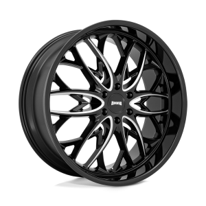 24" DUB WHEELS OG S263 GLOSS BLACK MILLED FINISH RIMS