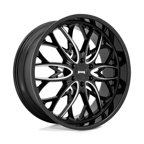 26" DUB WHEELS DIRTY OG S263 GLOSS BLACK MILLED FINISH RIMS
