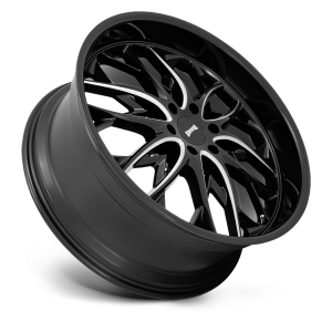 22" DUB WHEELS OG S263 GLOSS BLACK MILLED FINISH RIMS - Image 3