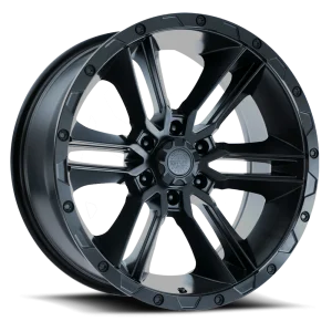 20" AMERICAN OUTLAW WHEELS RAILCAR SATIN BLACK FINISH RIMS 6x139 et-5