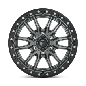 17" FUEL WHEELS D680 REBEL ANTHRACITE CENTER WITH BLACK LIP 6-LUG OFF-ROAD RIMS - Image 2