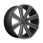 26" DUB WHEELS 8 BALL S187 MATTE BLACK MILLED FINISH RIMS