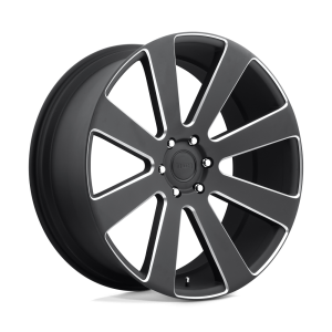 22" DUB WHEELS 8 BALL S187 BLACK MILLED FINISH RIMS