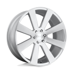 24" DUB WHEELS 8 BALL S213 GLOSS SILVER BRUSHED FINISH RIMS