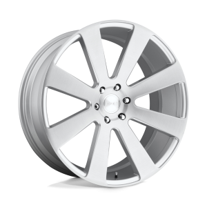 24" DUB WHEELS 8 BALL S213 GLOSS SILVER BRUSHED FINISH RIMS
