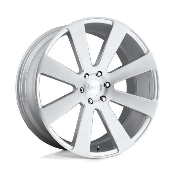 22" DUB WHEELS 8 BALL S213 GLOSS SILVER BRUSHED FINISH RIMS