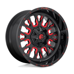 17" FUEL WHEELS D612 STROKE GLOSS BLACK WITH CANDY RED OFF-ROAD RIMS