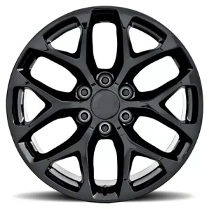 26" TOPLINE REPLICAS WHEELS V1182 SNOW FLAKE GLOSS BLACK FINISH RIMS  6x139 - Image 2