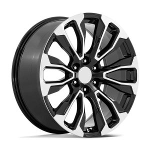 24" TOPLINE REPLICAS WHEELS V1196 DENALI BLACK MACHINED FINISH RIMS  6x139