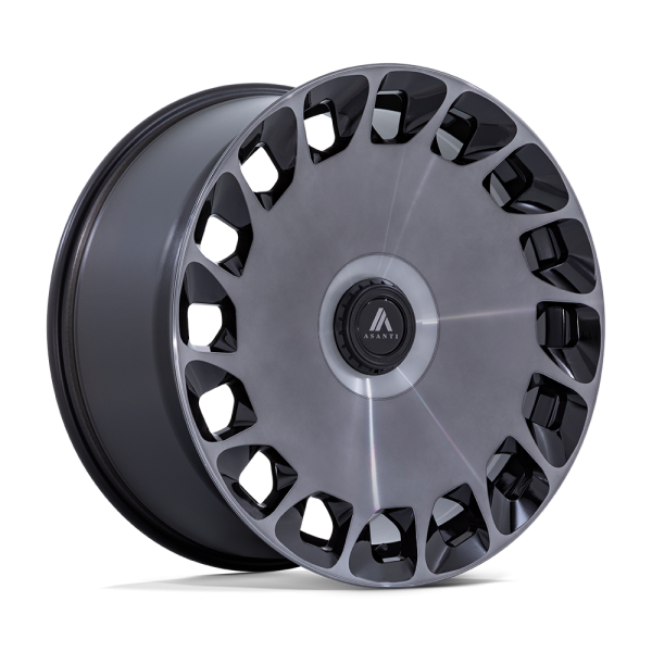 20" ASANTI BLACK LABEL WHEELS ARISTOCRAT GLOSS BLACK MACHINED FACE WITH DOUBLE DARK TINT FINISH RIMS