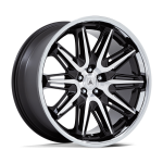 20" ASANTI BLACK LABEL WHEELS IMPERATOR GLOSS BLACK MACHINED WITH SS LIP FINISH RIMS