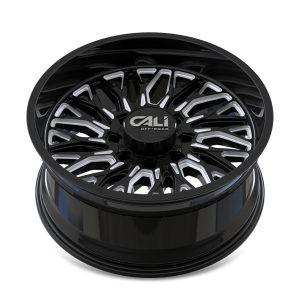 22" CALI WHEELS CRUSHER 9118 GLOSS BLACK W/MILLED SPOKES FINISH RIMS - Image 3