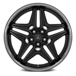 20" ASANTI BLACK LABEL WHEELS DUKE SATIN BLACK WITH DDT LIP FINISH RIMS - Image 2