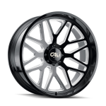 20" CALI WHEELS INVADER 9115 GLOSS BLACK MILLED SPOKES FINISH RIMS
