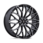 24" ASANTI BLACK LABEL WHEELS MOGUL 6 GLOSS BLACK WITH MACHINED FACE FINISH RIMS