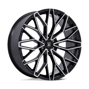 26" ASANTI BLACK LABEL WHEELS MOGUL 6 GLOSS BLACK WITH MACHINED FACE FINISH RIMS