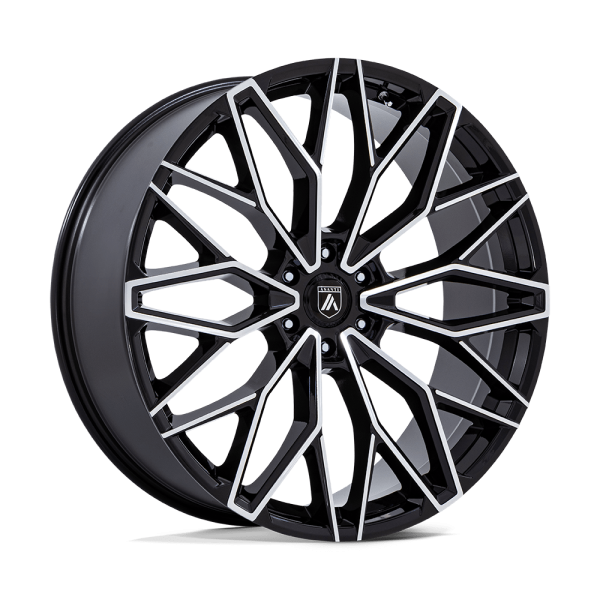 MOGUL 6 MACHINED 1 24" ASANTI BLACK LABEL WHEELS MOGUL 6 GLOSS BLACK WITH MACHINED FACE FINISH RIMS