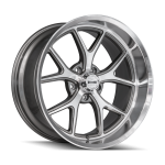 20" RIDLER WHEELS 610 GLOSS GREY WITH DIAMOND CUT FACE AND LIP RIMS