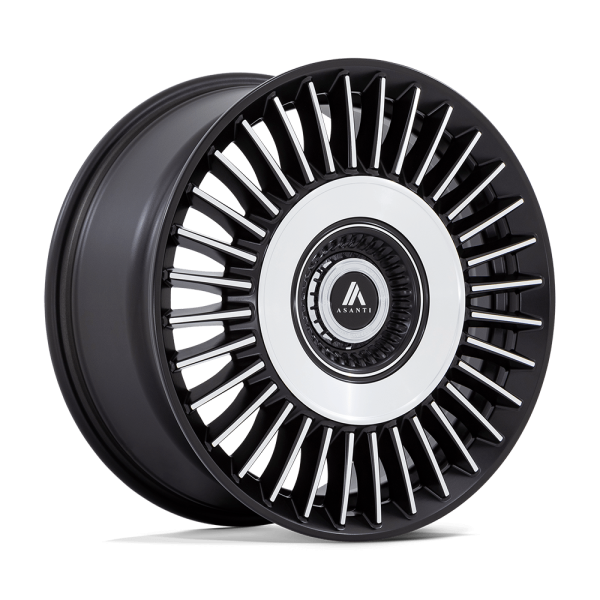20" ASANTI BLACK LABEL WHEELS TIARA SATIN BLACK MACHINED FACE FINISH RIMS
