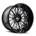 20" CALI WHEELS VERTEX 9116 GLOSS BLACK W/MILLED SPOKES FINISH RIMS