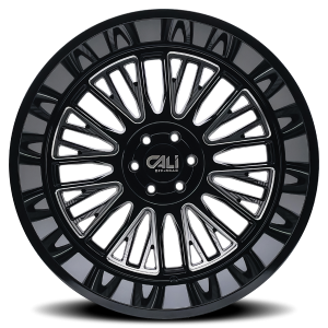 20" CALI WHEELS VERTEX 9116 GLOSS BLACK W/MILLED SPOKES FINISH RIMS - Image 3