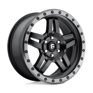 18" FUEL WHEELS D557 ANZA MATTE BLACK WITH GREY RING CROSSOVER RIMS