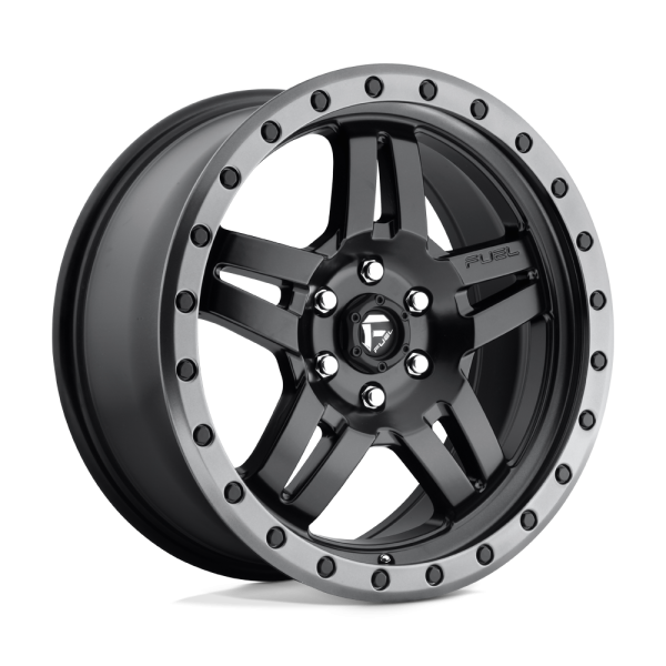 anza-d557-blk-ctr-anthracite-ring-18x8-a1-png 18" FUEL WHEELS D557 ANZA MATTE BLACK WITH GREY RING OFF-ROAD RIMS