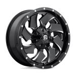 18" FUEL WHEELS D74 CLEAVER GLOSS BLACK MILLED CROSSOVER RIMS