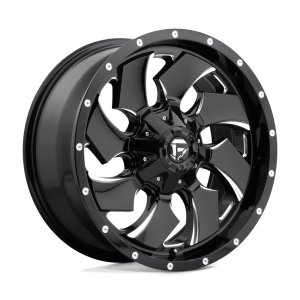 18" FUEL WHEELS D74 CLEAVER GLOSS BLACK MILLED CROSSOVER RIMS