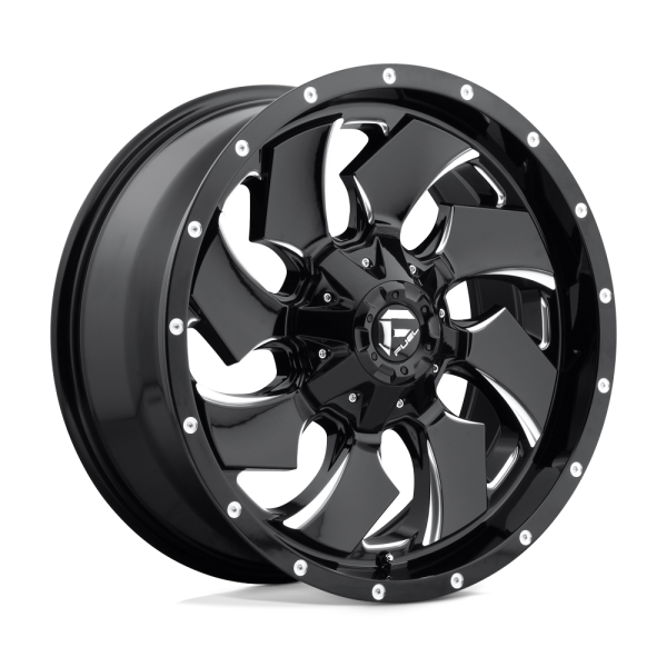 18" FUEL WHEELS D74 CLEAVER GLOSS BLACK MILLED CROSSOVER RIMS