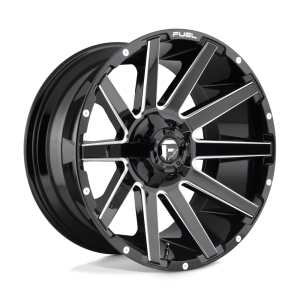 18" FUEL WHEELS D615 CONTRA GLOSS BLACK MILLED OFF-ROAD RIMS