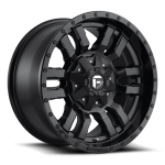 18" FUEL WHEELS D596 SLEDGE MATTE BLACK WITH GLOSS BLACK LIP OFF-ROAD RIMS
