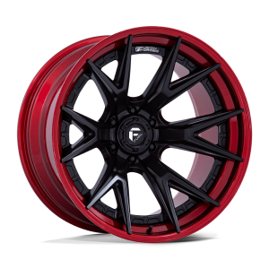 18" FUEL WHEELS D402 CATALYST MATTE BLACK WITH CANDY RED LIP OFF-ROAD FUSION FORGED RIMS