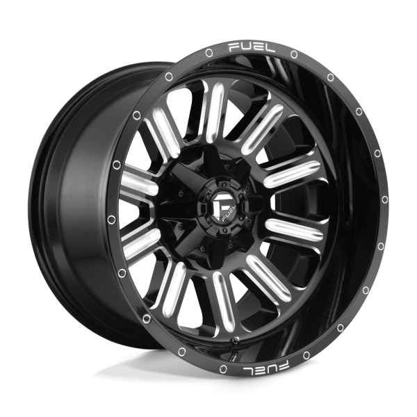 18" FUEL WHEELS D620 HARDLINE GLOSS BLACK MILLED OFF-ROAD RIMS