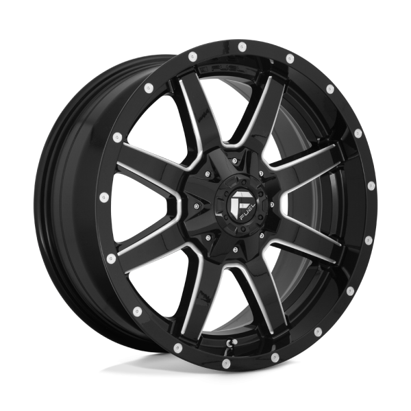 18" FUEL WHEELS D538 MAVERICK BLACK MILLED OFF-ROAD RIMS