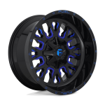 18" FUEL WHEELS D645 STROKE GLOSS BLACK WITH CANDY BLUE OFF-ROAD RIMS
